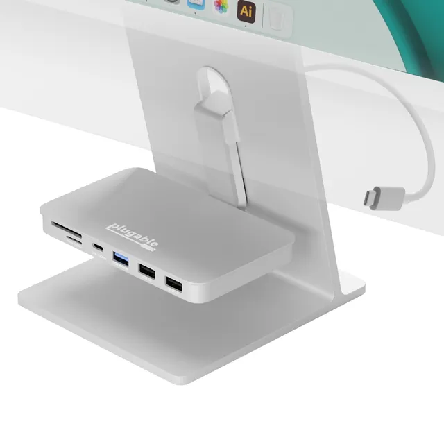 plugable-6-in-1-usb-c-hub-for-imac-24-inch-mounted-ad-6in1 image 1