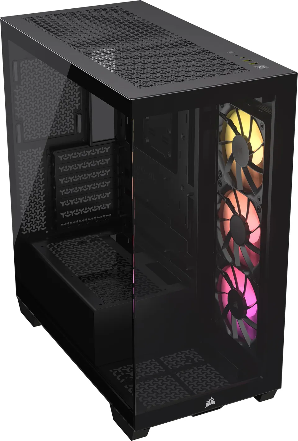 corsair-3500x-argb-mid-tower-atx-pc-case-panoramic-tempered-glass-reverse-connec image 1