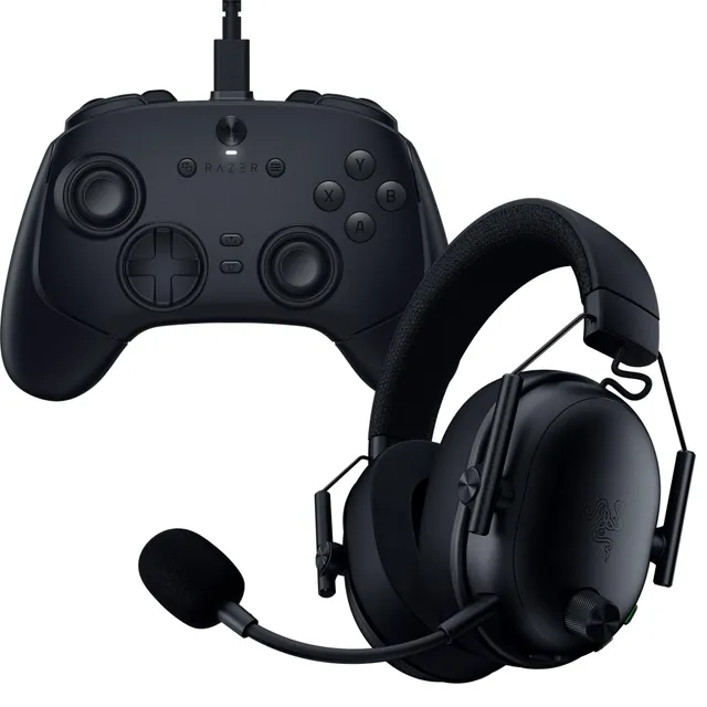 razer-pc-bundle-wolverine-v3-tournament-edition-8k-wired-controller-blackshark-v image 1