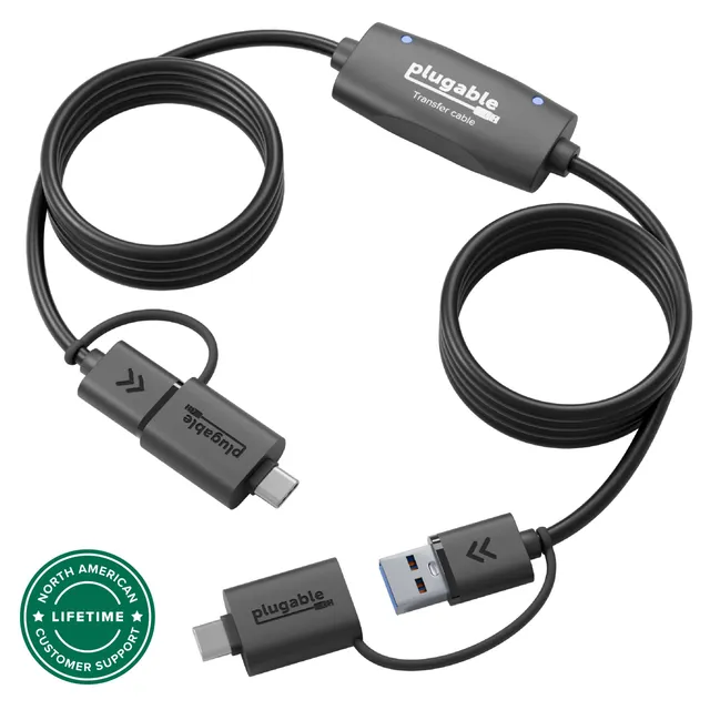 plugable-usb-data-transfer-cable-with-usb-c-adapters-6-6ft image 1