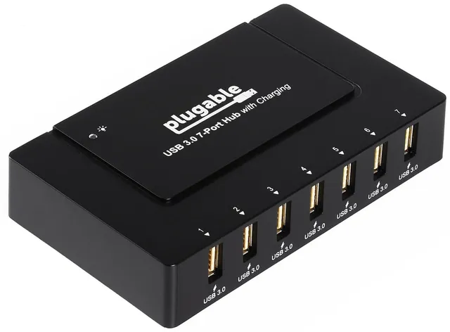 plugable-usb-3-0-7-port-charging-hub-with-60w-power-adapter image 1