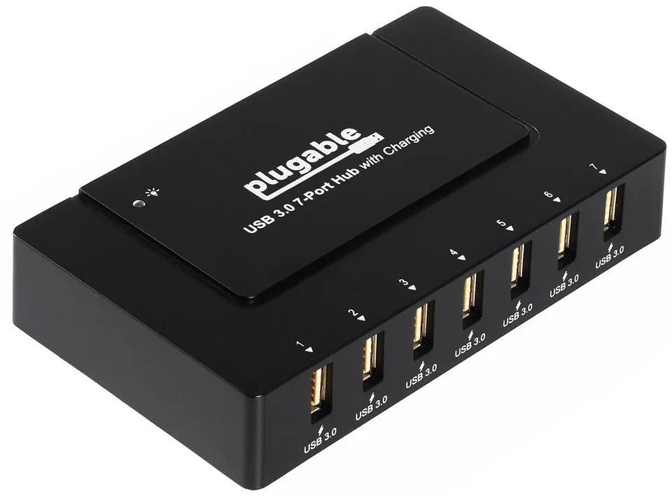 plugable-usb-3-0-7-port-charging-hub-with-60w-power-adapter image 1