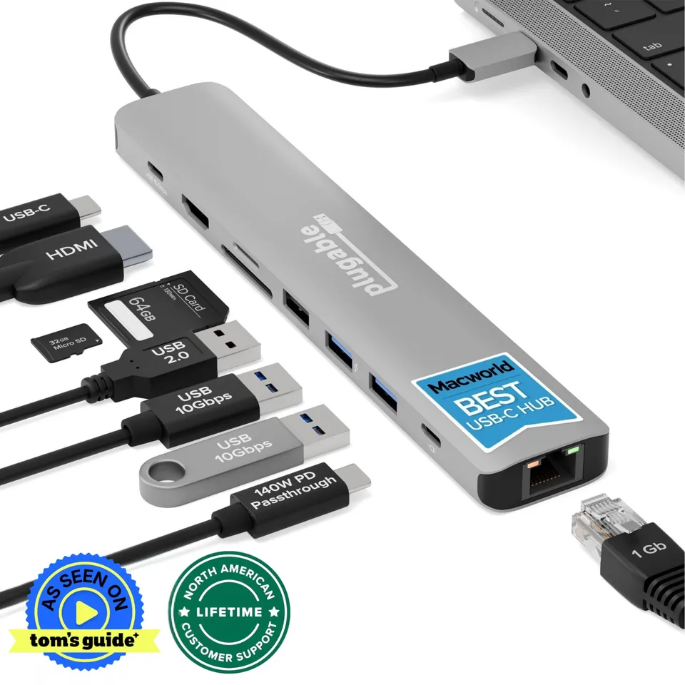 plugable-usbc-9in1e-9-in-1-usb-c-hub-with-4k-hdmi-and-140w-pass-through-charging image 1