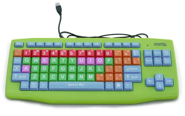 plugable-usb-kids-keyboard-color-coded-large-keys-for-learning-and-accessibility image 1
