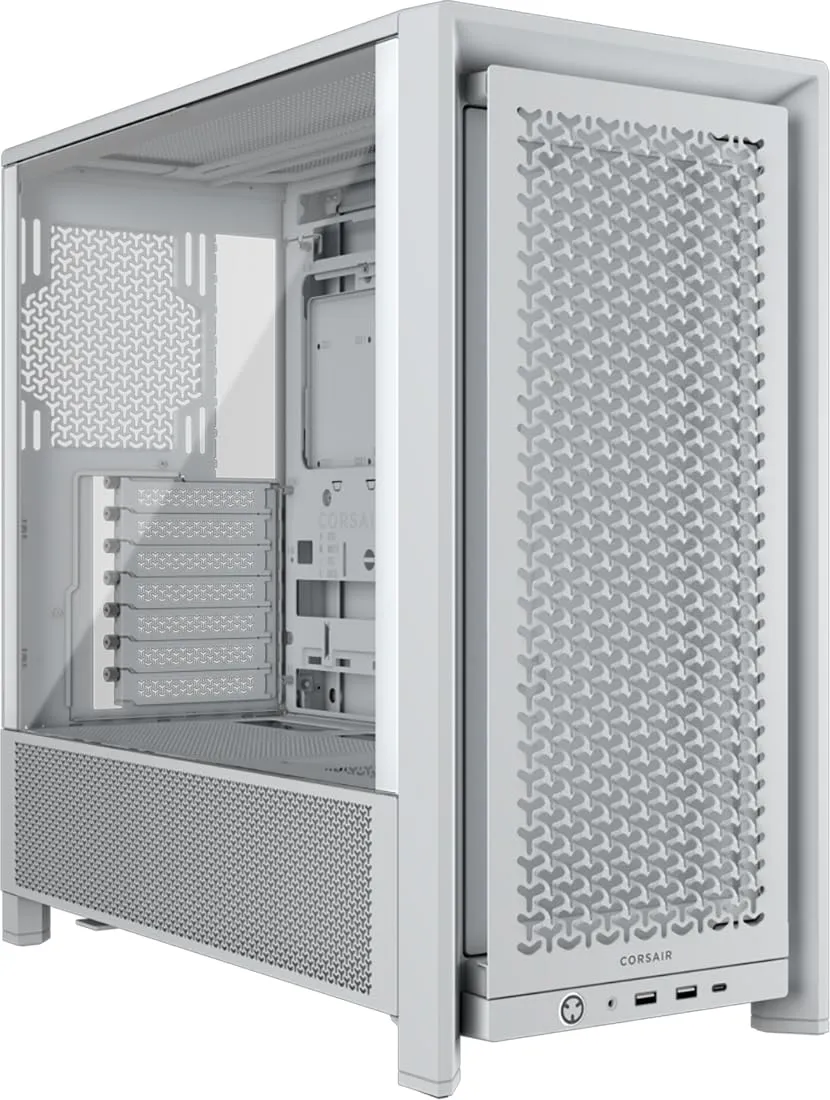 corsair-4000d-frame-modular-mid-tower-pc-case-white-high-airflow-infinirail-moun image 1
