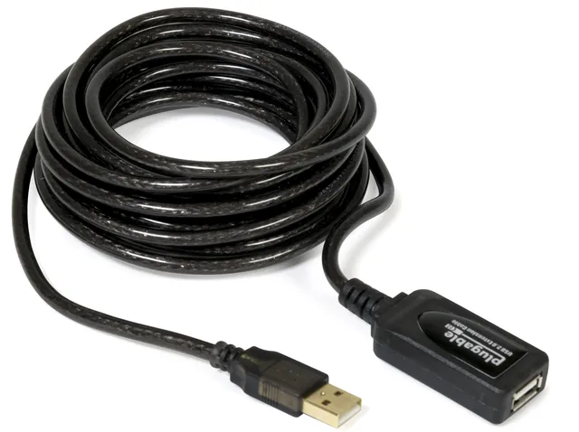 plugable-usb-2-0-active-extension-cable-5m-16ft image 1