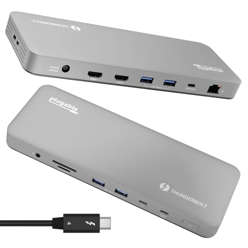 plugable-tbt-udm-thunderbolt-4-dock-for-m4-macbook-air-pro-13-in-1-with-100w-cha image 1