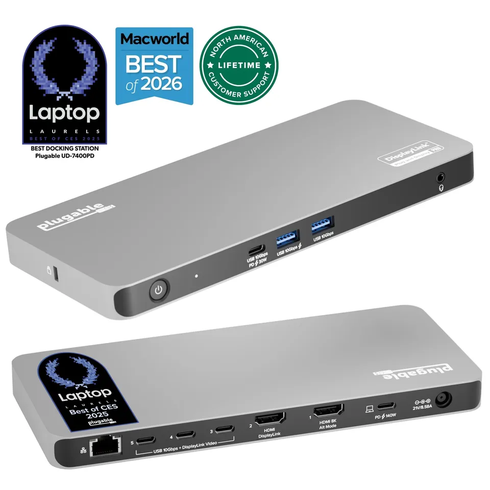 plugable-usb-c-5-display-docking-station-with-hdmi-2-1-and-140w-charging image 1