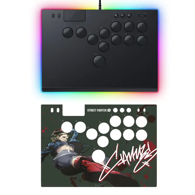 razer-kitsune-all-button-arcade-controller-street-fighter-cammy-vinyl-skin-bundl image 1