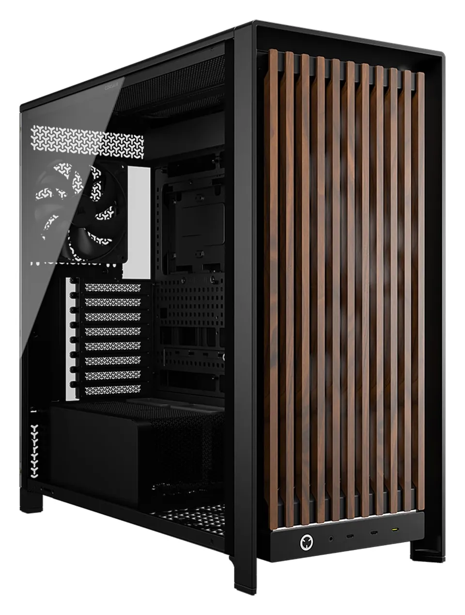 corsair-frame-5000d-wood-rs-mid-tower-atx-pc-case-solid-wood-airflow-panel-3-fan image 1