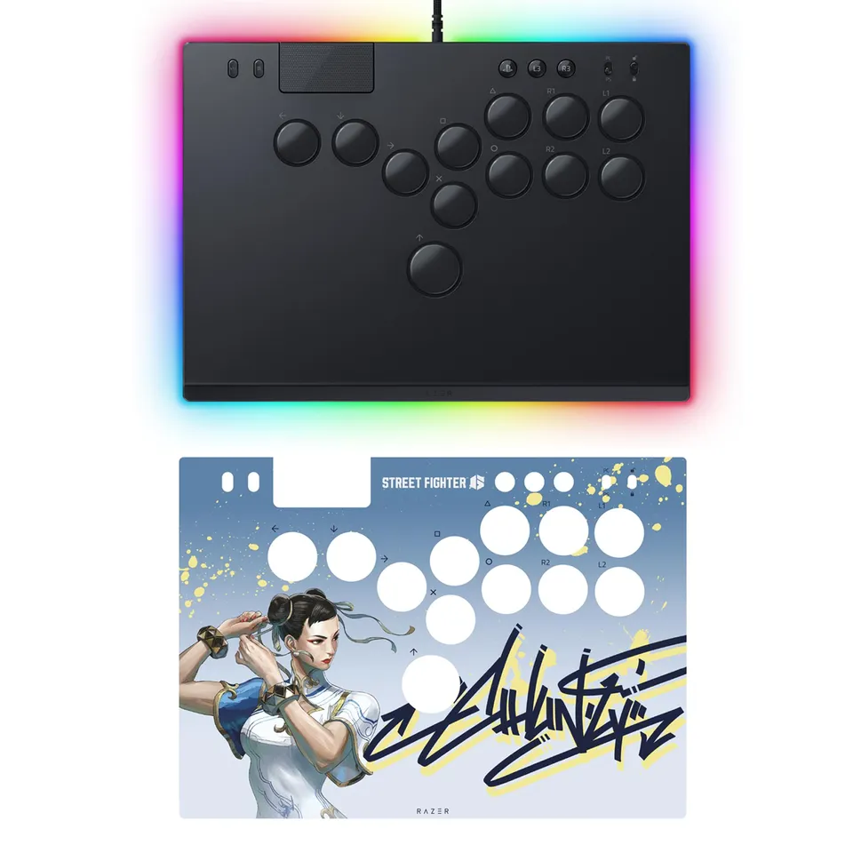 razer-kitsune-all-button-arcade-controller-with-street-fighter-chun-li-vinyl-ski image 1