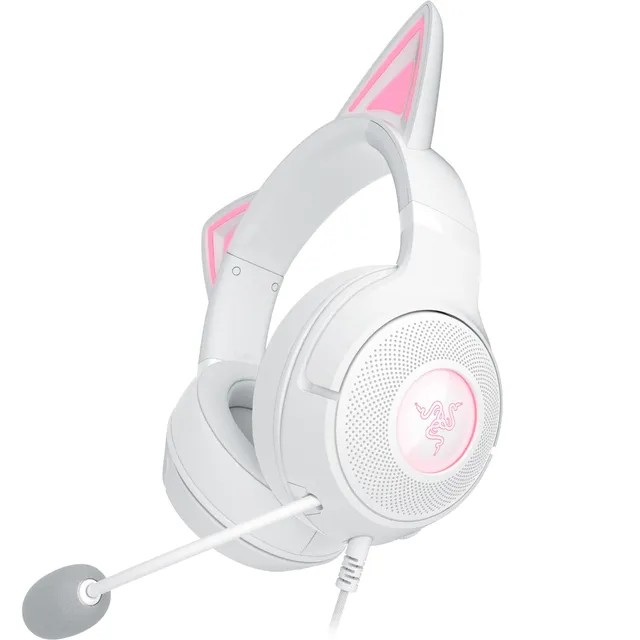 razer-kraken-kitty-v2-usb-wired-gaming-headset-white-chroma-rgb-kitty-ears-strea image 1