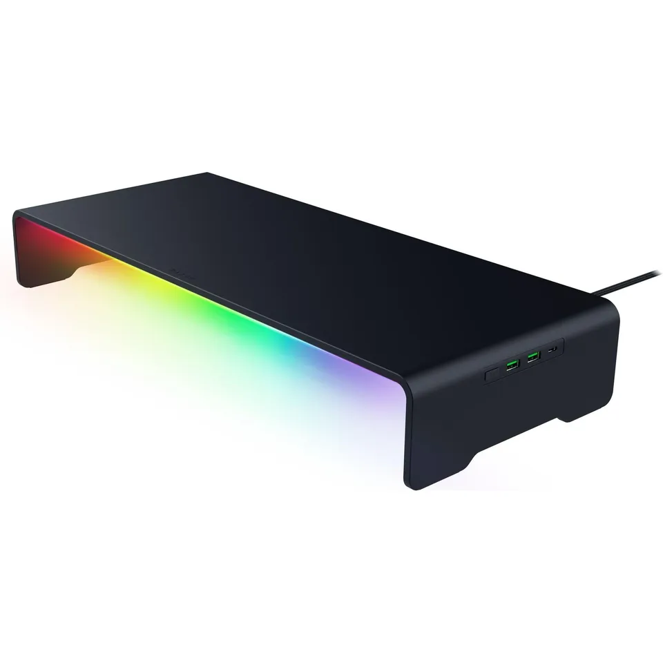razer-monitor-stand-chroma-with-4-port-usb-c-hub-rgb-ergonomic-height-aluminum-b image 1