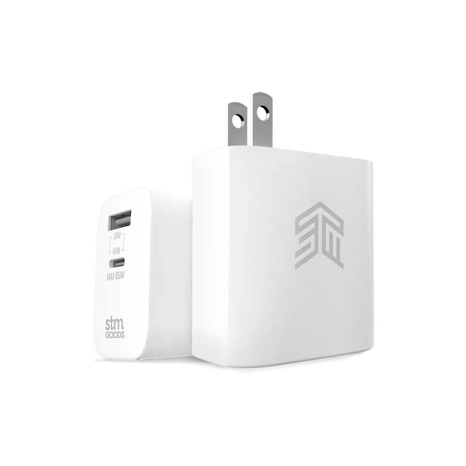 stm-goods-65w-dual-port-usb-c-and-usb-a-power-adapter-gan image 1