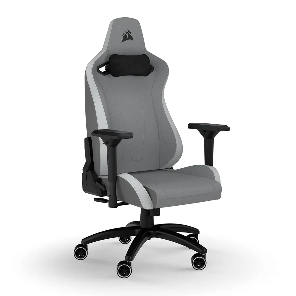 corsair-tc200-fabric-gaming-chair-standard-fit-light-gray-and-white image 1