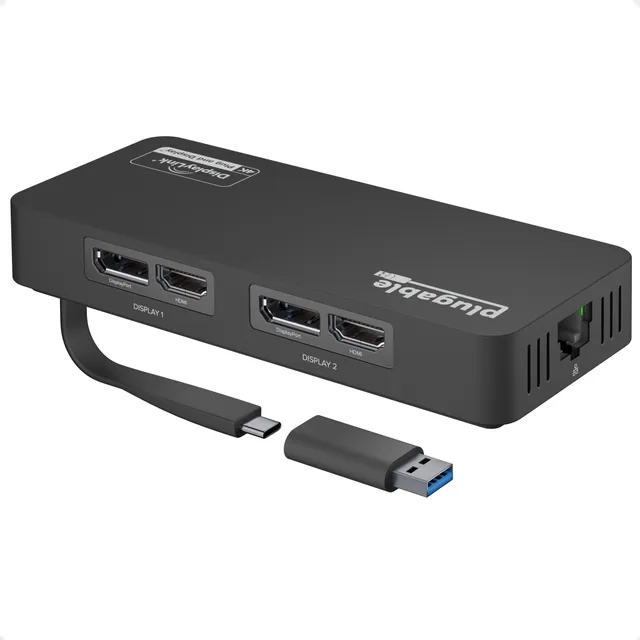plugable-usb-3-0-usb-c-dual-4k-display-adapter-with-ethernet-usbc-6950ue image 1