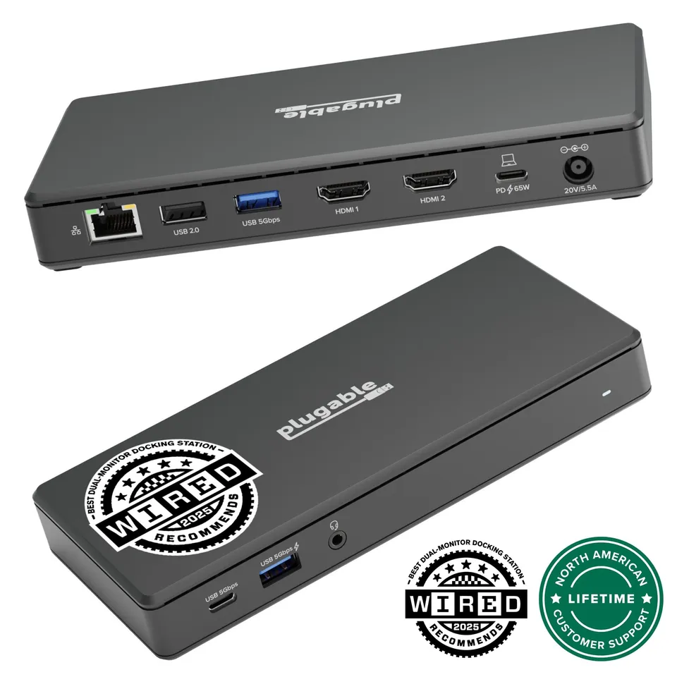 plugable-usb-c-docking-station-dual-4k-60hz-hdmi-65w-charging-gigabit-ethernet-u image 1