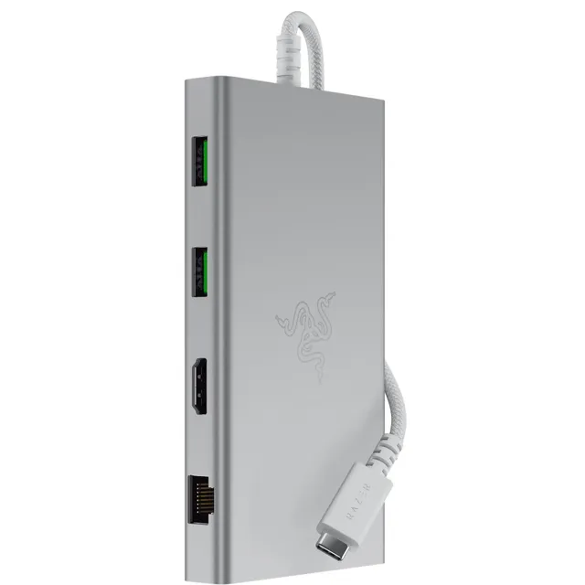 razer-usb-c-dock-11-port-4k-60hz-hdmi-gigabit-ethernet-85w-pd-aluminum-mercury image 1