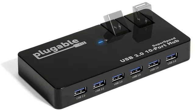 plugable-usb-3-0-10-port-hub-with-50w-power-adapter image 1