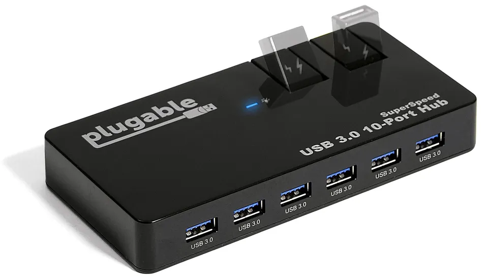 plugable-usb-3-0-10-port-hub-with-50w-power-adapter image 1