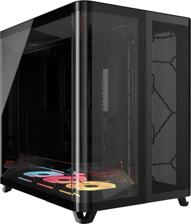 corsair-air-5400-lx-r-rgb-icue-link-triple-chamber-mid-tower-case-black image 1