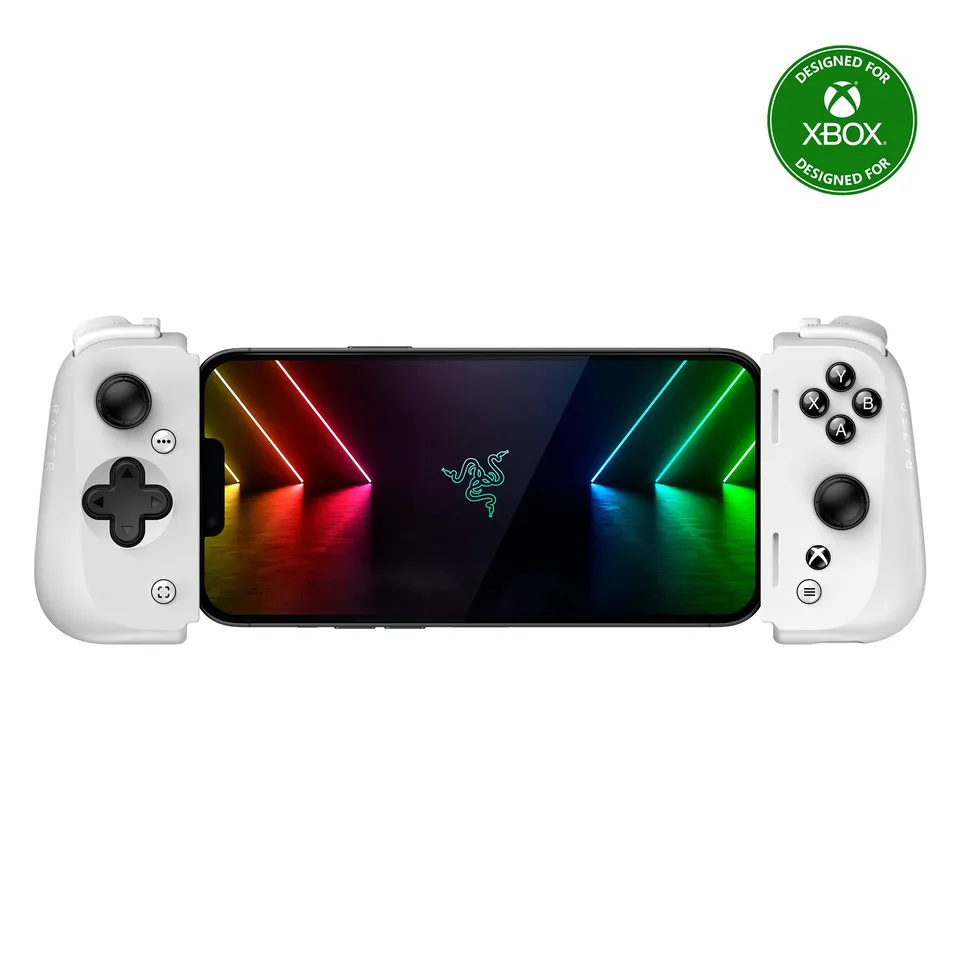 razer-kishi-v2-mobile-gaming-controller-for-iphone-lightning-xbox-edition-white image 1