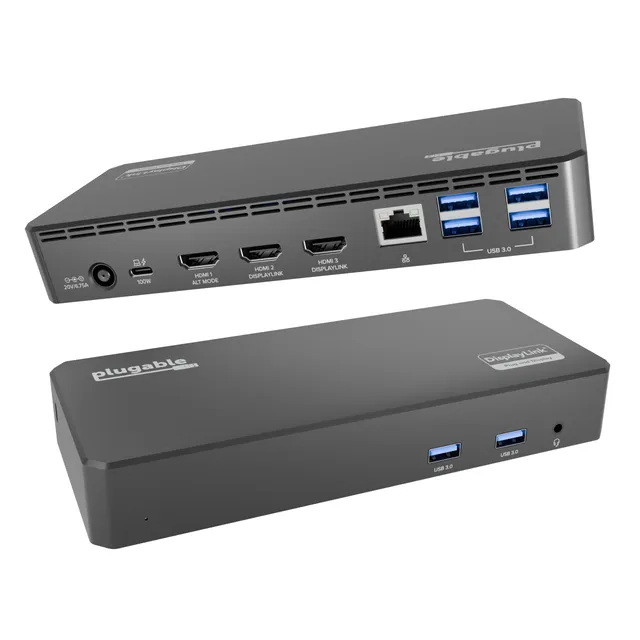 plugable-ud-3900pdz-usb-c-triple-monitor-dock-100w-charging-b-stock image 1