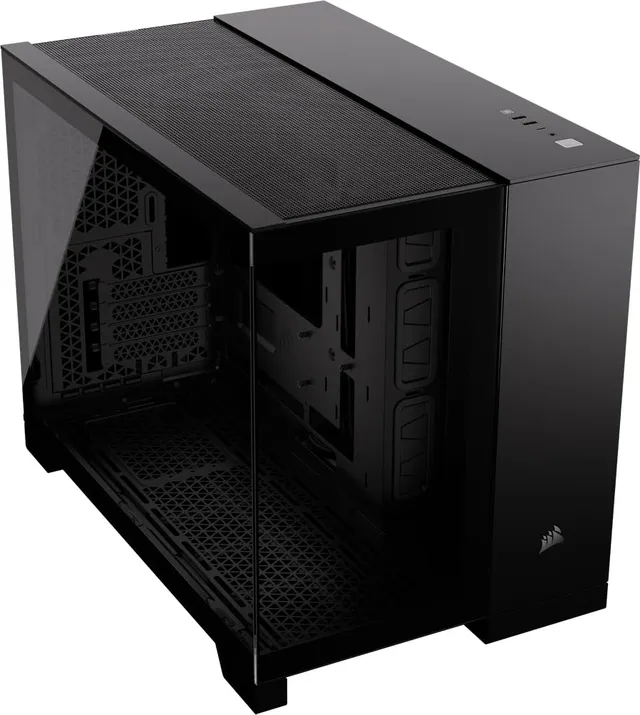 corsair-2500x-tempered-glass-matx-pc-case-black-dual-chamber-reverse-connection- image 1