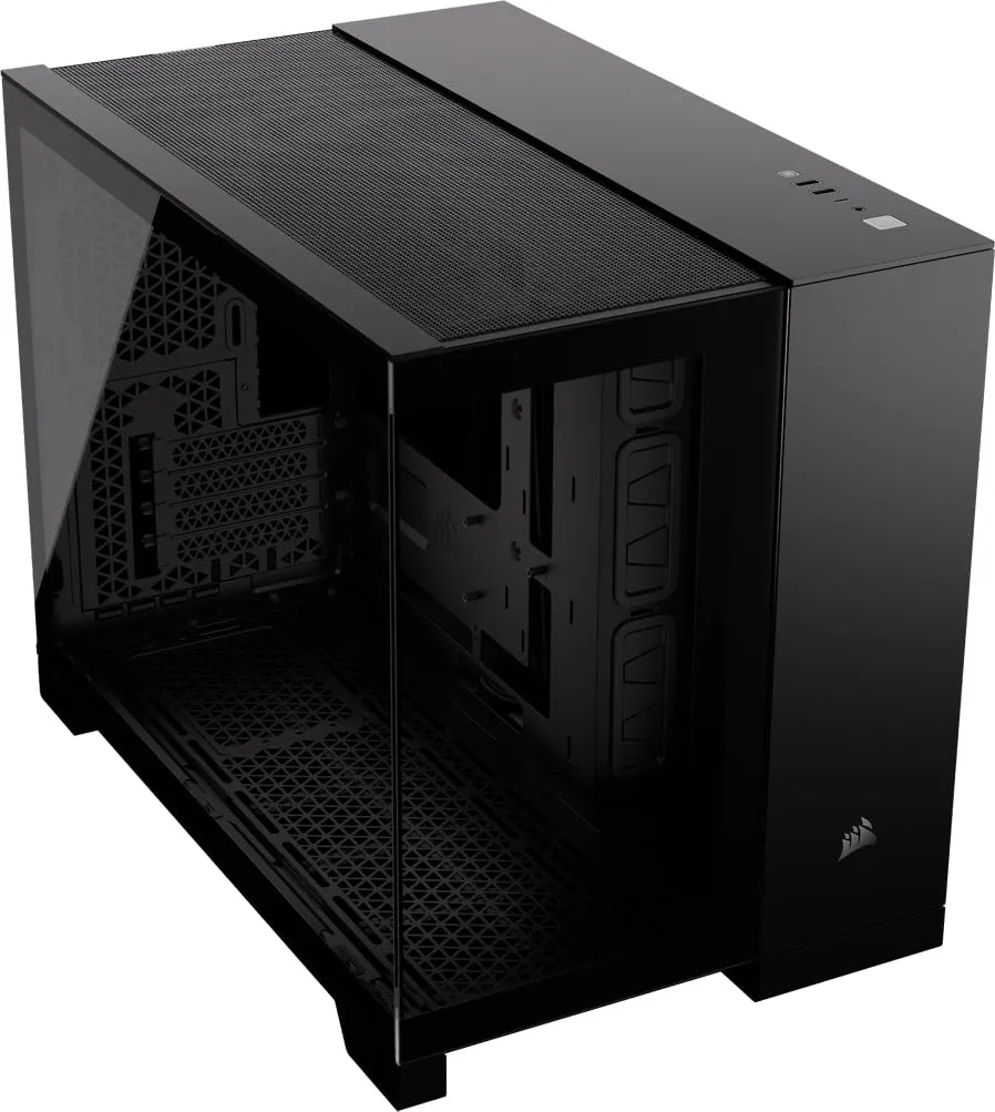 corsair-2500x-tempered-glass-matx-pc-case-black-dual-chamber-reverse-connection- image 1