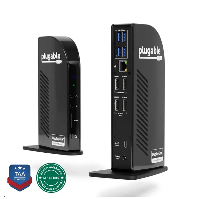 plugable-ud-3900c4-usb-c-docking-station-for-4-monitors-displaylink-mst image 1