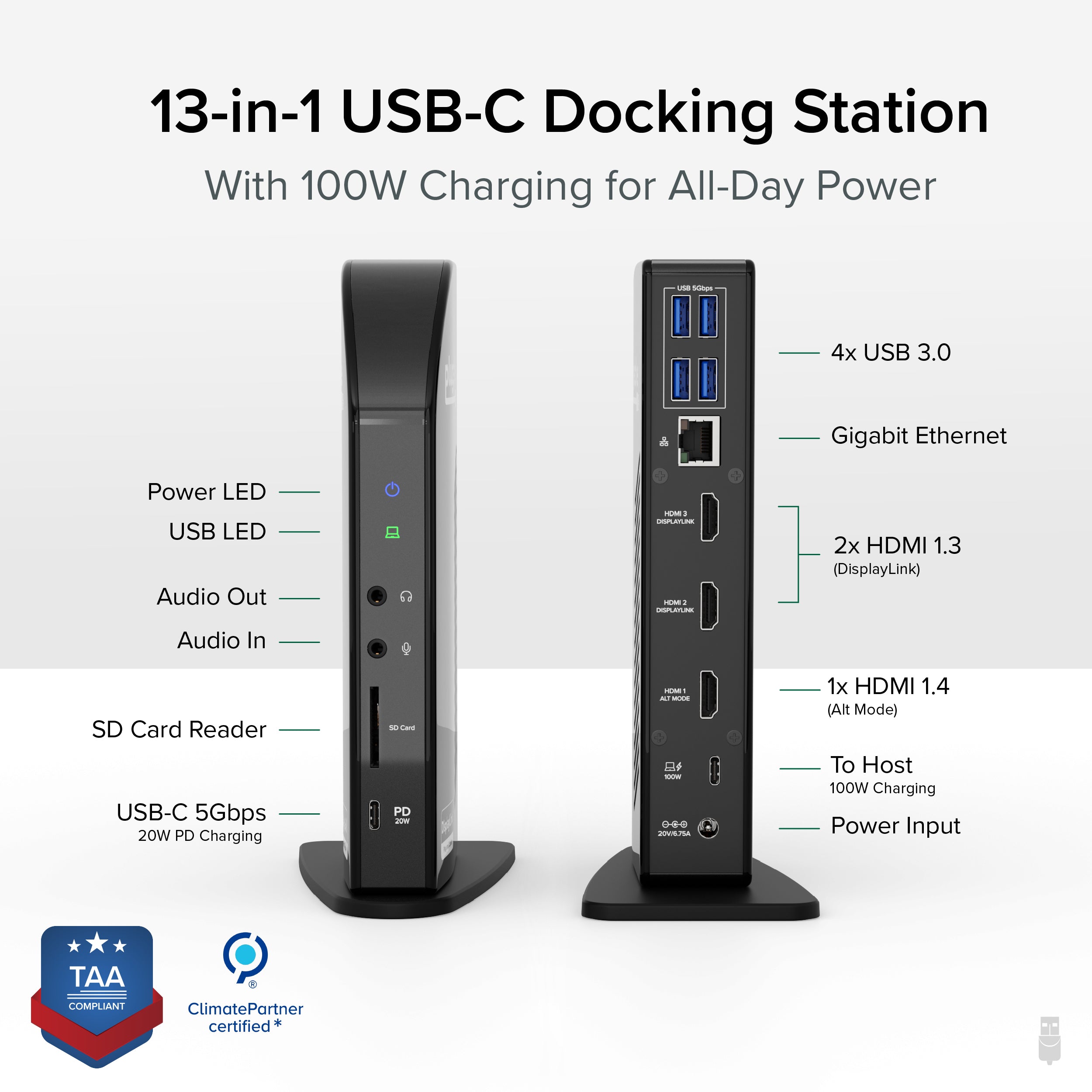 plugable-ud-ultcdl-triple-monitor-usb-c-docking-station-b-stock-with-100w-chargi image 2