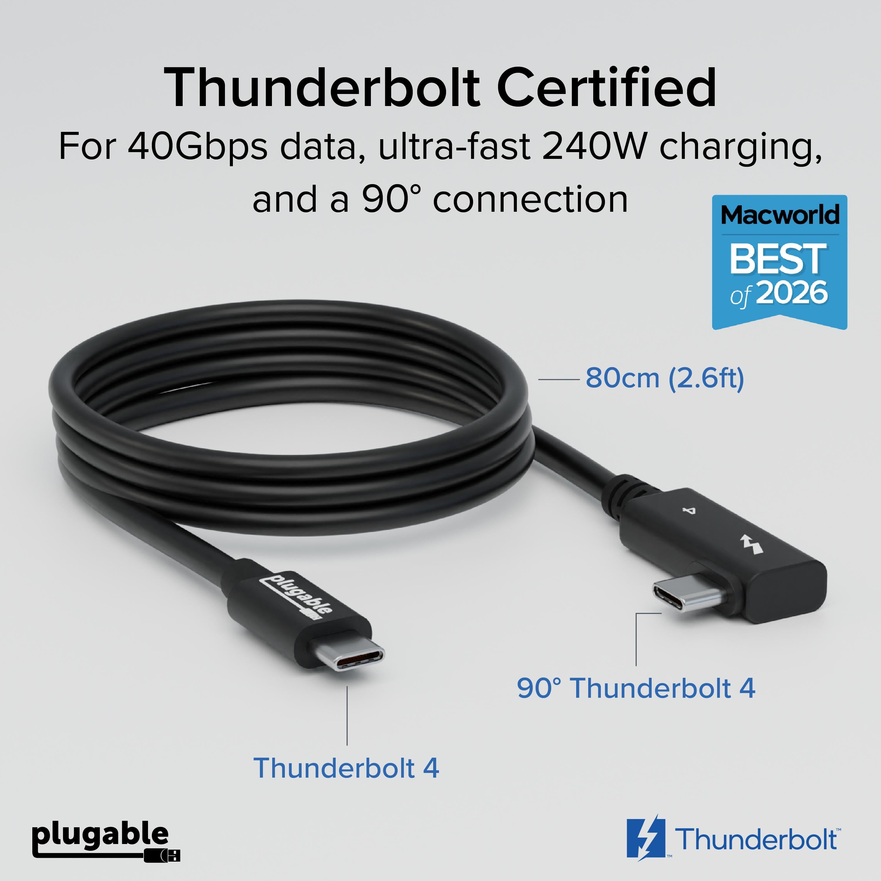 plugable-tbt4-240w-80cmr-thunderbolt-4-cable-with-right-angle-connector-2-6-ft-8 image 2