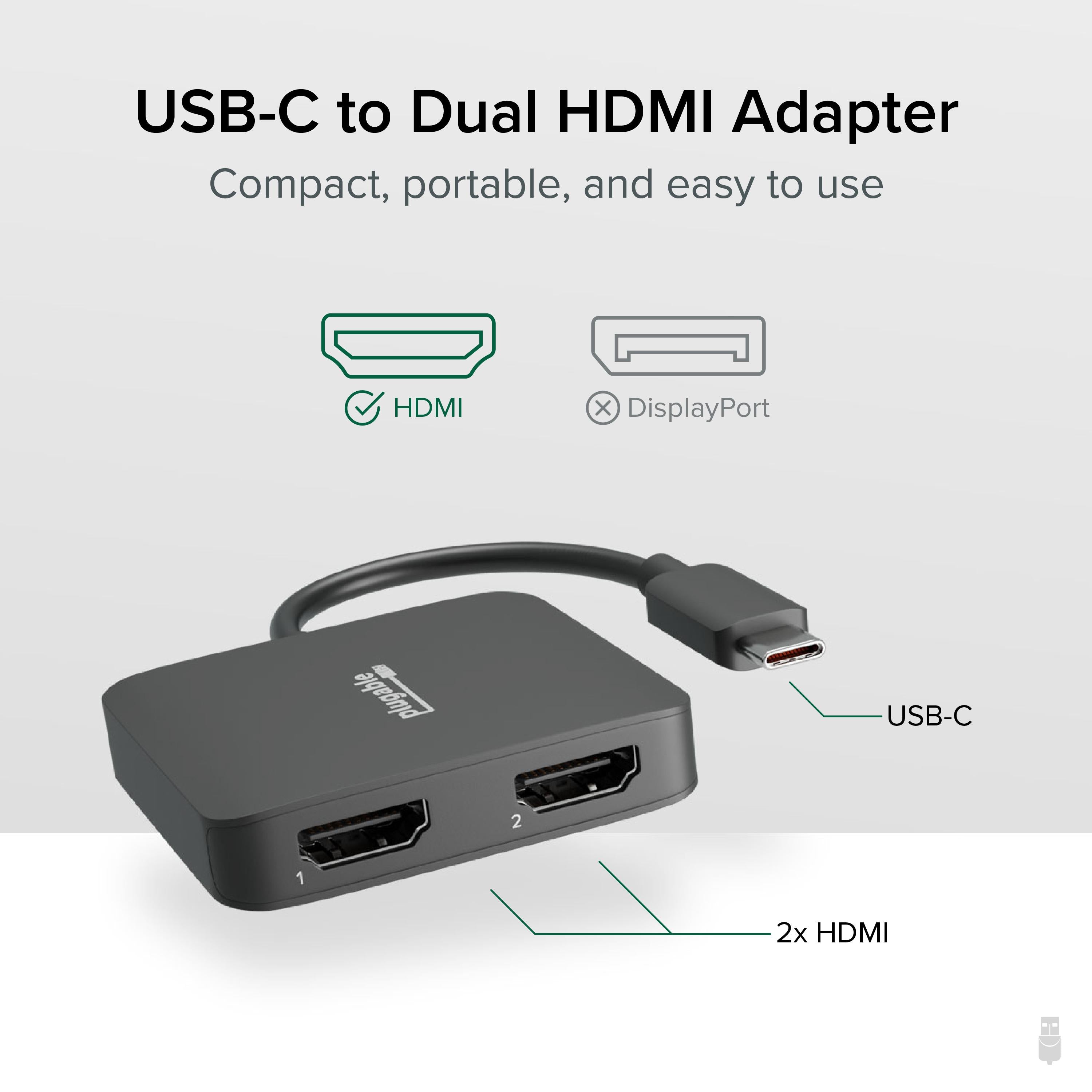 plugable-usb-c-dual-4k-hdmi-mst-display-adapter image 2