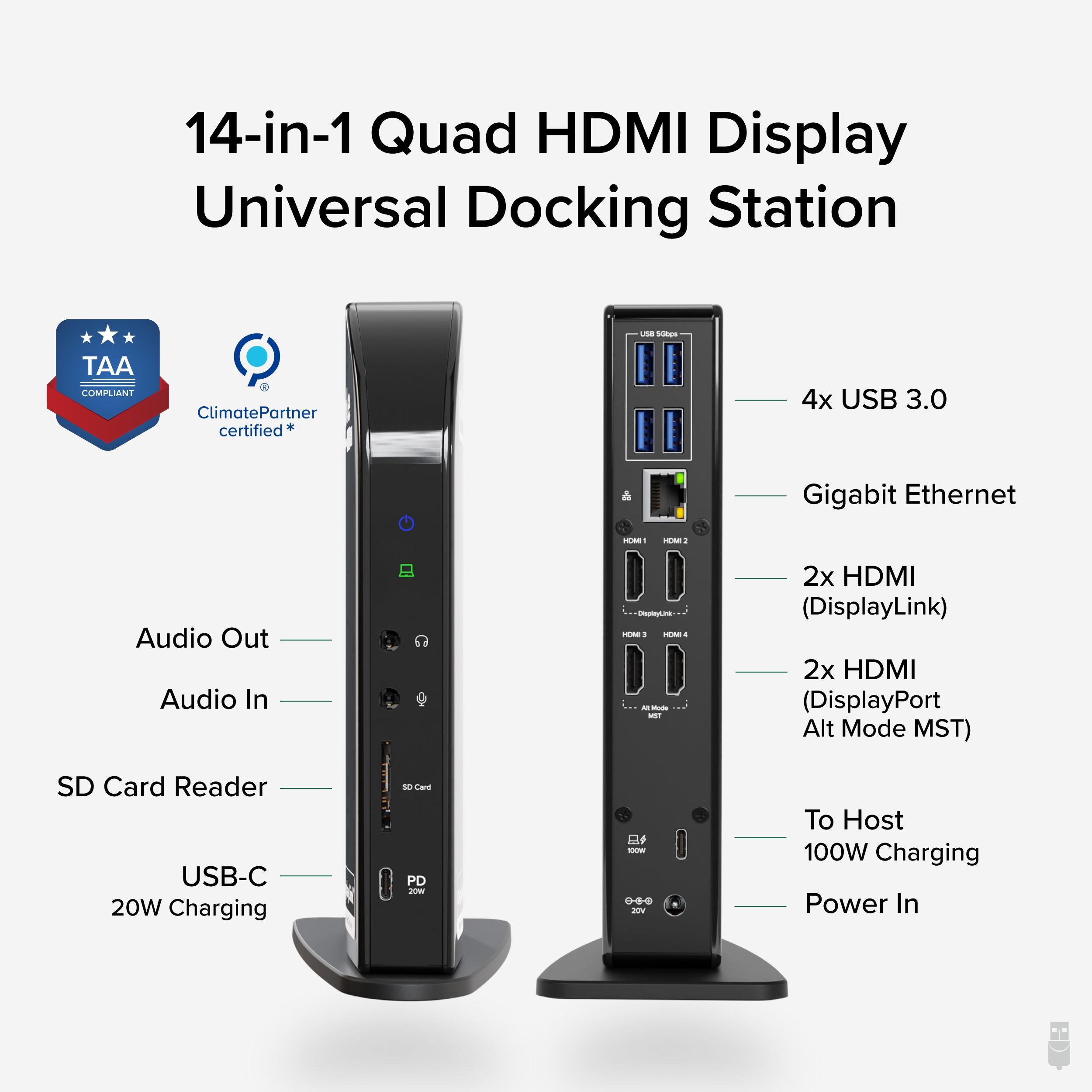 plugable-ud-3900c4-usb-c-docking-station-for-4-monitors-displaylink-mst image 2