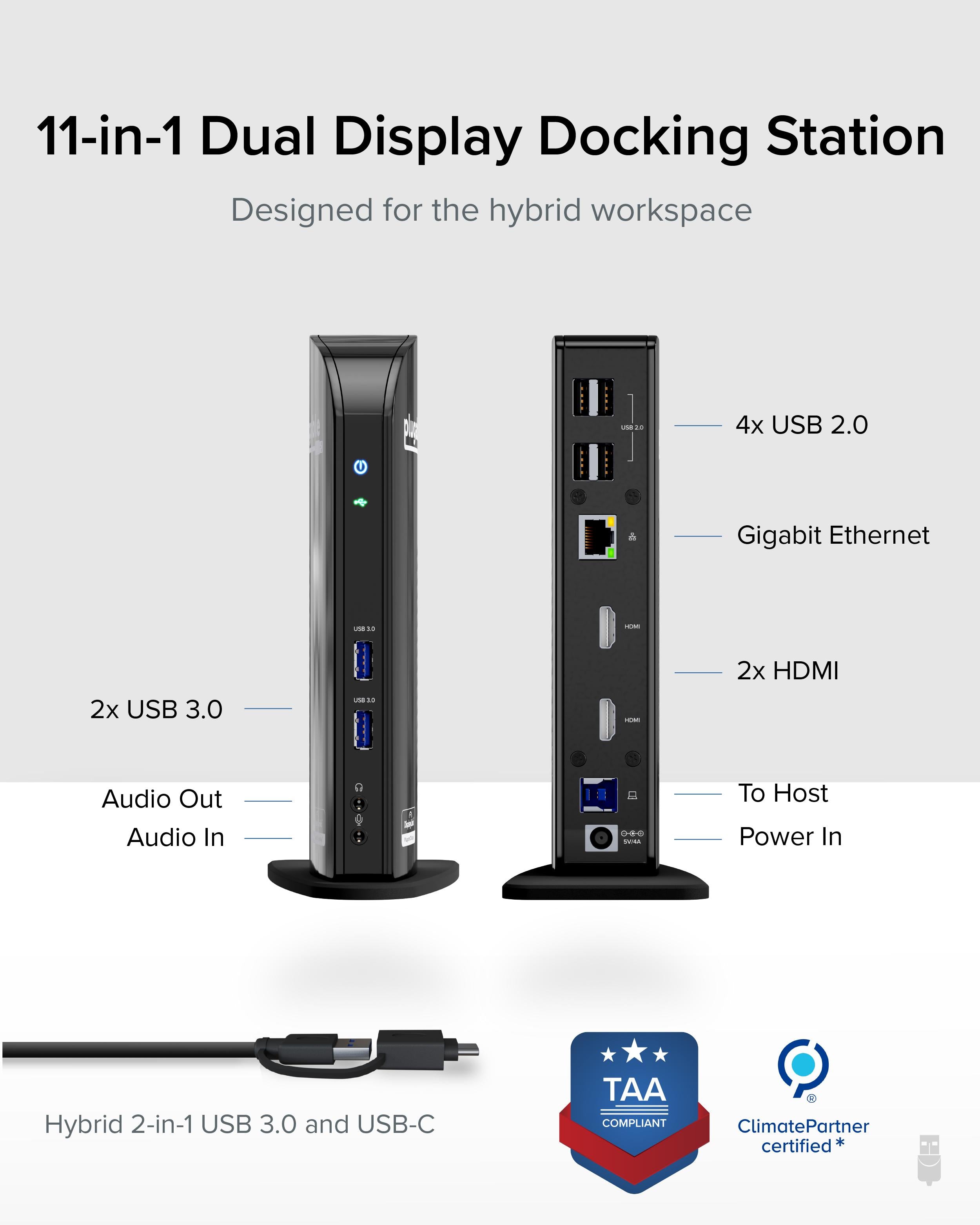 plugable-ud-3900c-usb-3-0-and-usb-c-docking-station-with-dual-hdmi-and-displayli image 2
