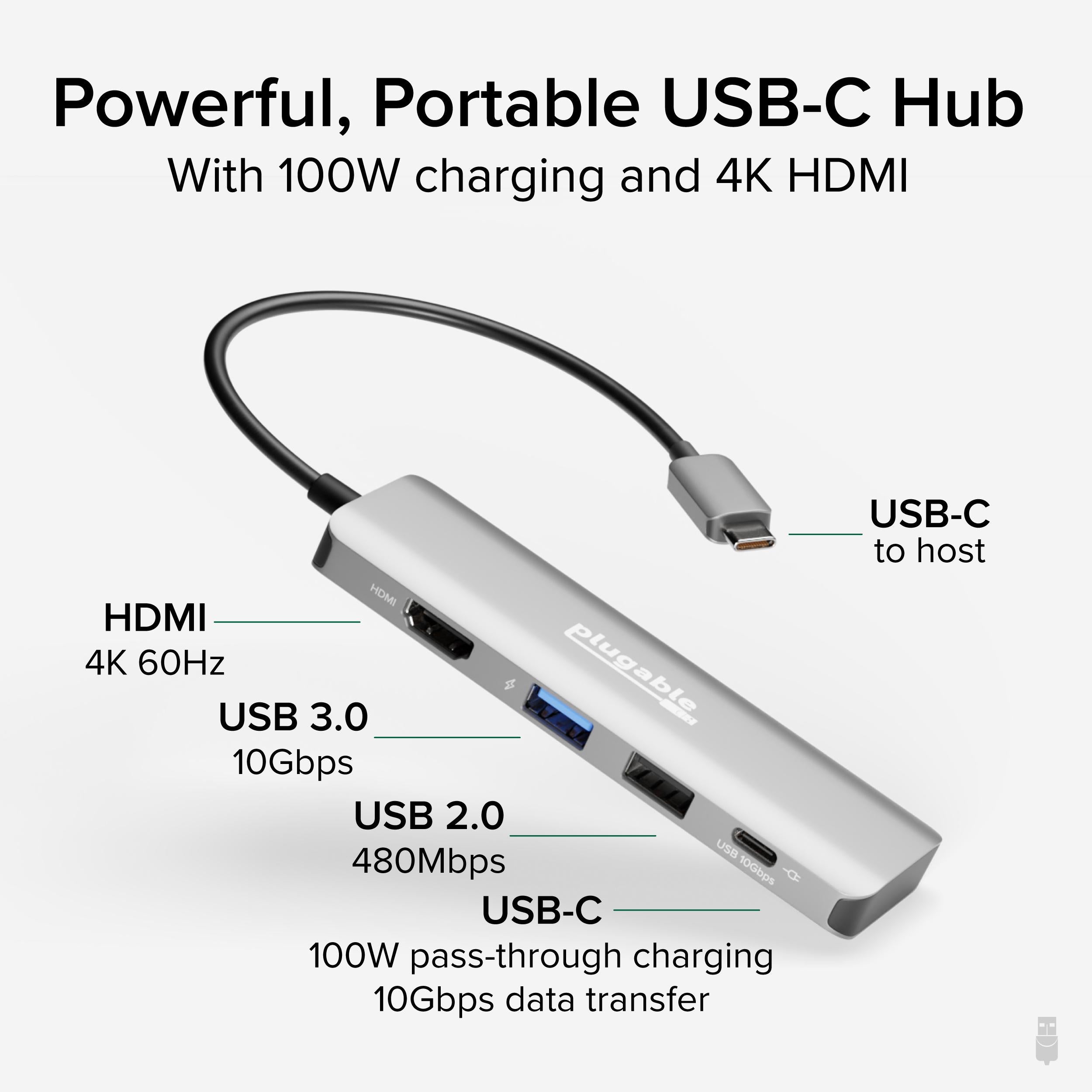 plugable-usbc-4in1-4-in-1-usb-c-hub-with-4k-hdmi-and-100w-charging image 2