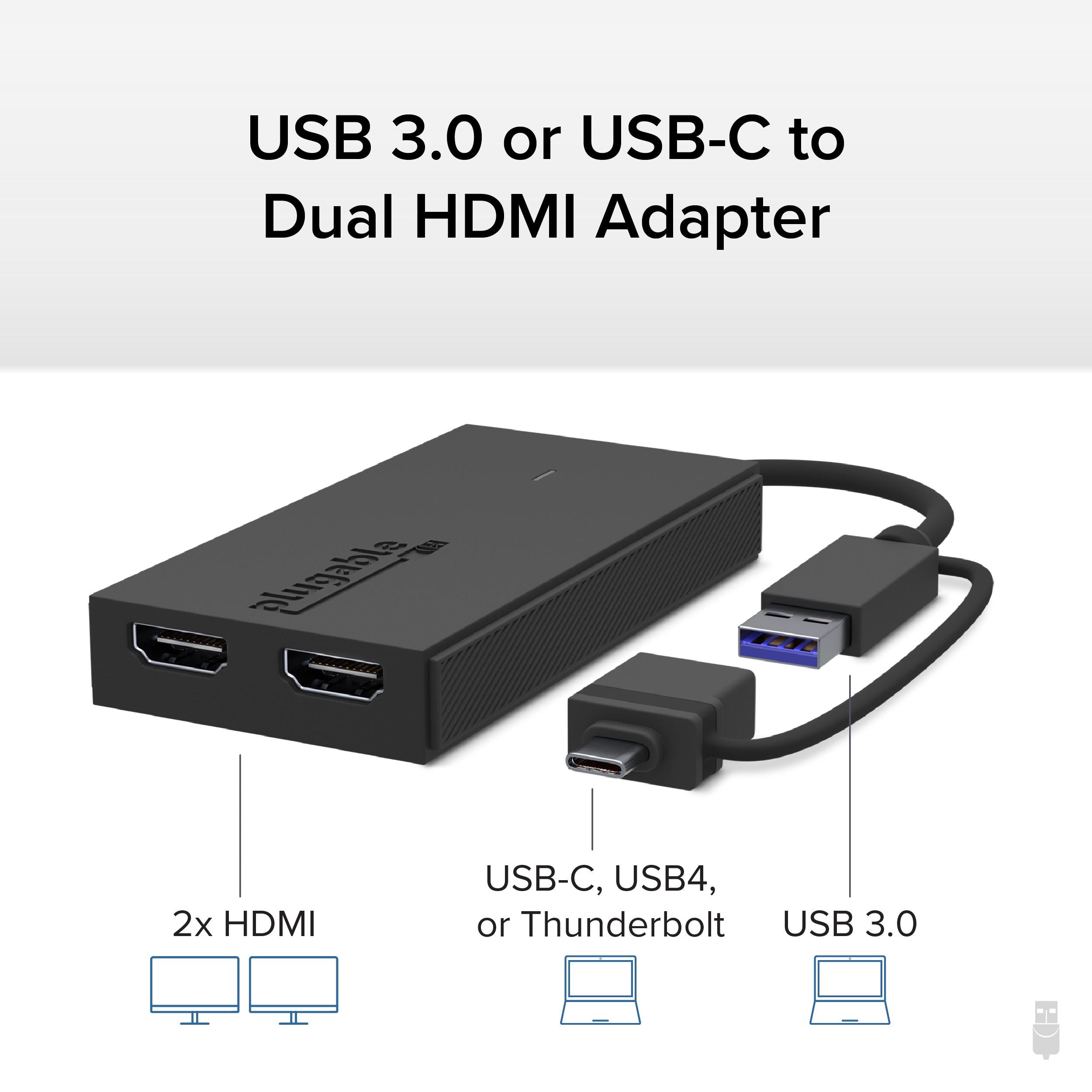 plugable-usb-c-or-usb-3-0-to-dual-hdmi-adapter-uga-hdmi-2s image 2