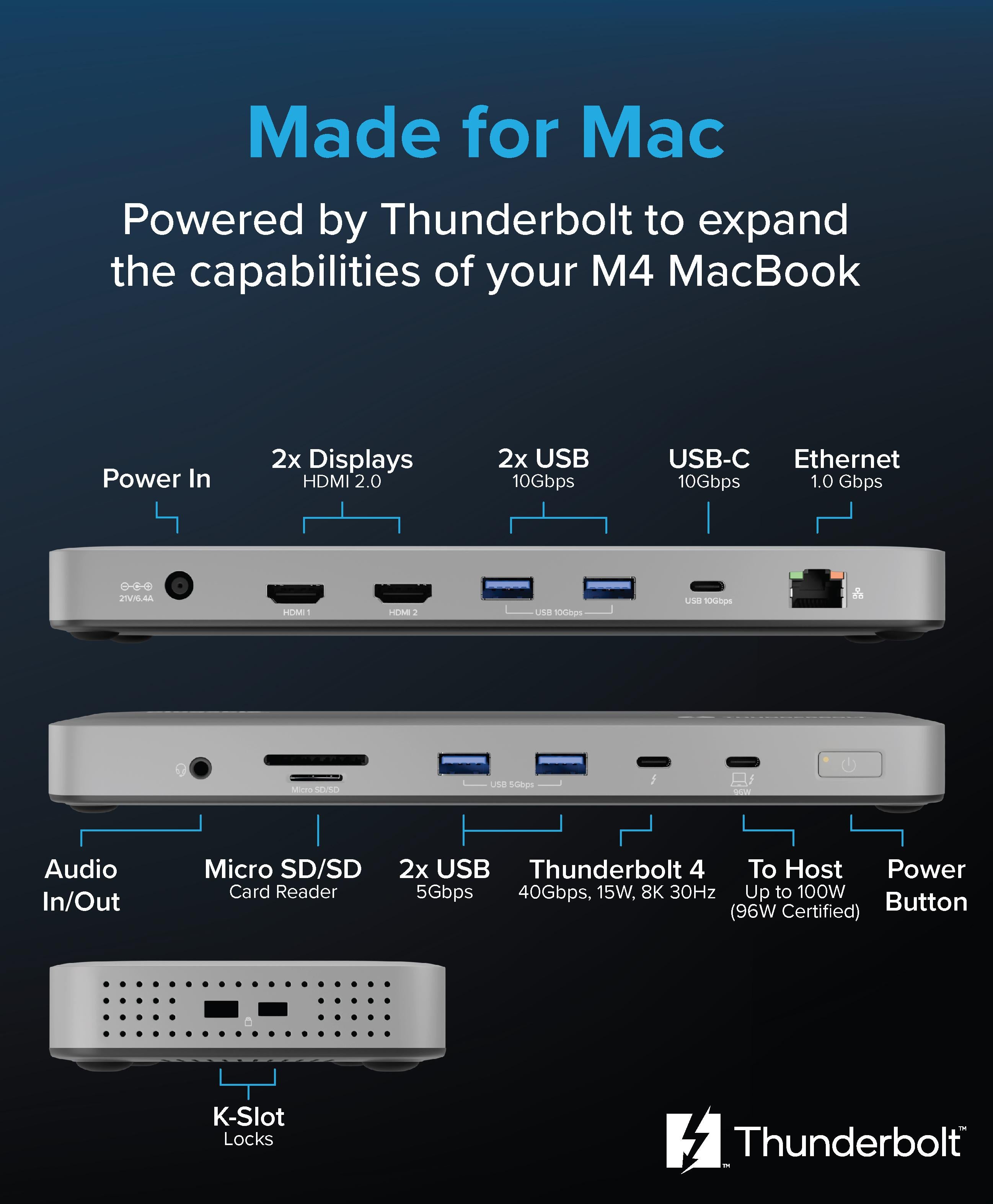 plugable-tbt-udm-thunderbolt-4-dock-for-m4-macbook-air-pro-13-in-1-with-100w-cha image 2