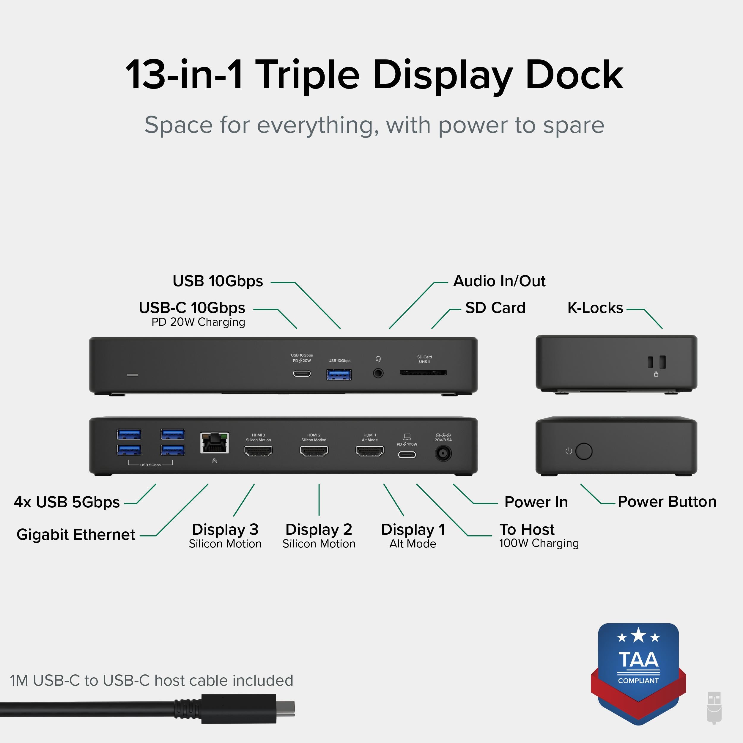 plugable-usb-c-triple-monitor-docking-station-for-windows-and-mac-100w-charging- image 2