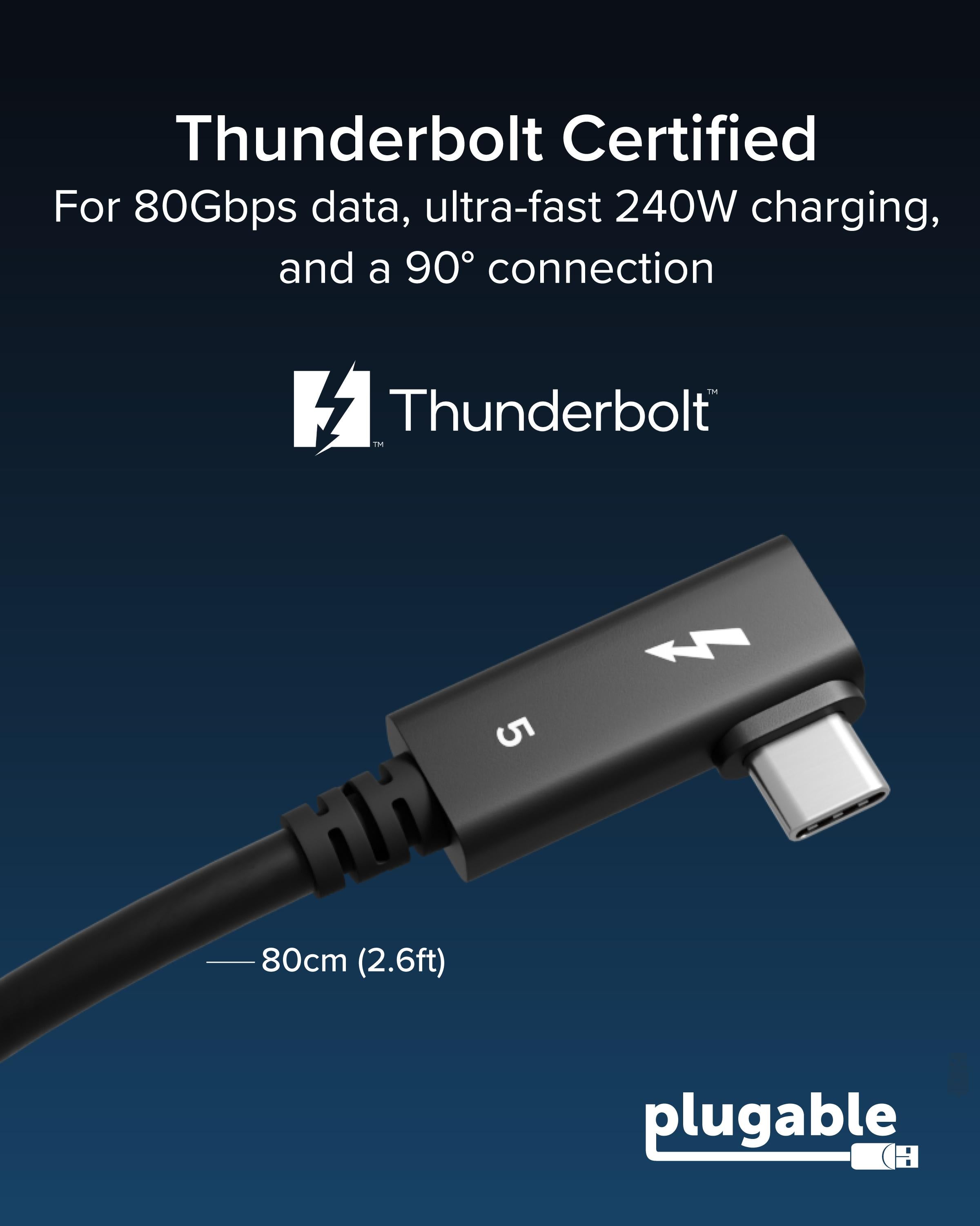 plugable-thunderbolt-5-240w-cable-with-right-angle-connector-80cm-2-6ft-tbt5-240 image 2