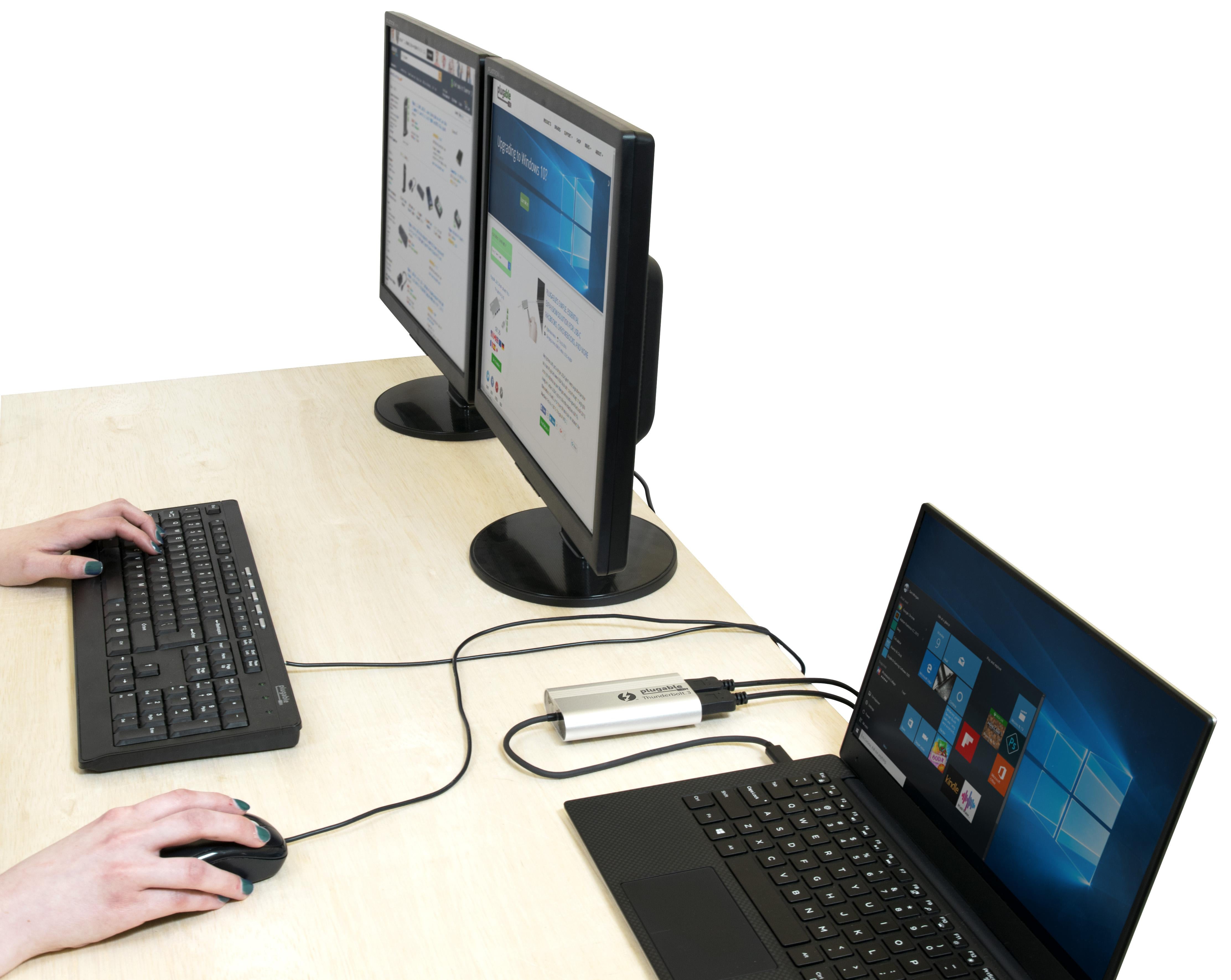 plugable-thunderbolt-3-dual-displayport-adapter-tbt3-dp2x-4k-60hz image 2