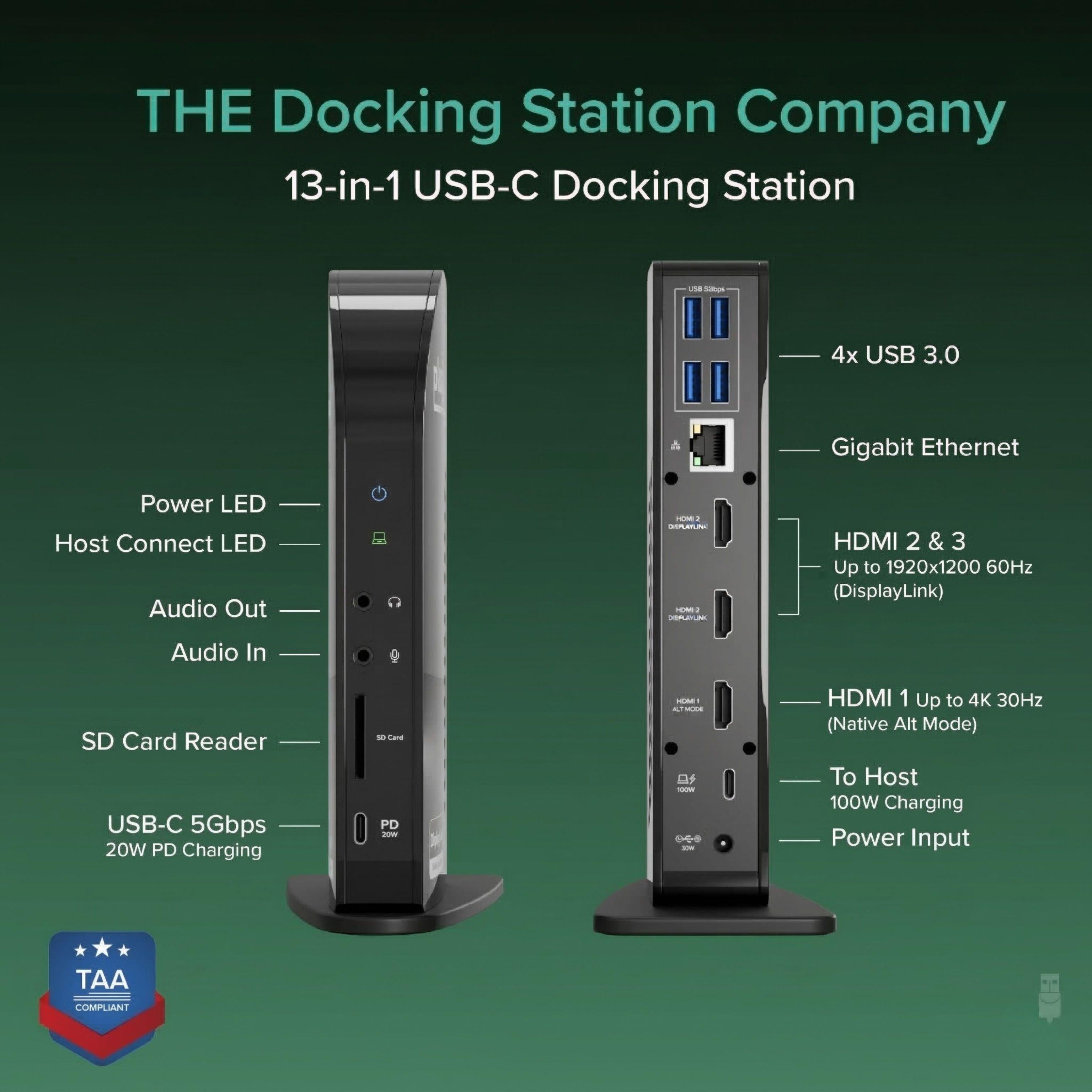 plugable-ud-ultcdl-usb-c-triple-monitor-dock-with-100w-charging-taa-compliant image 2