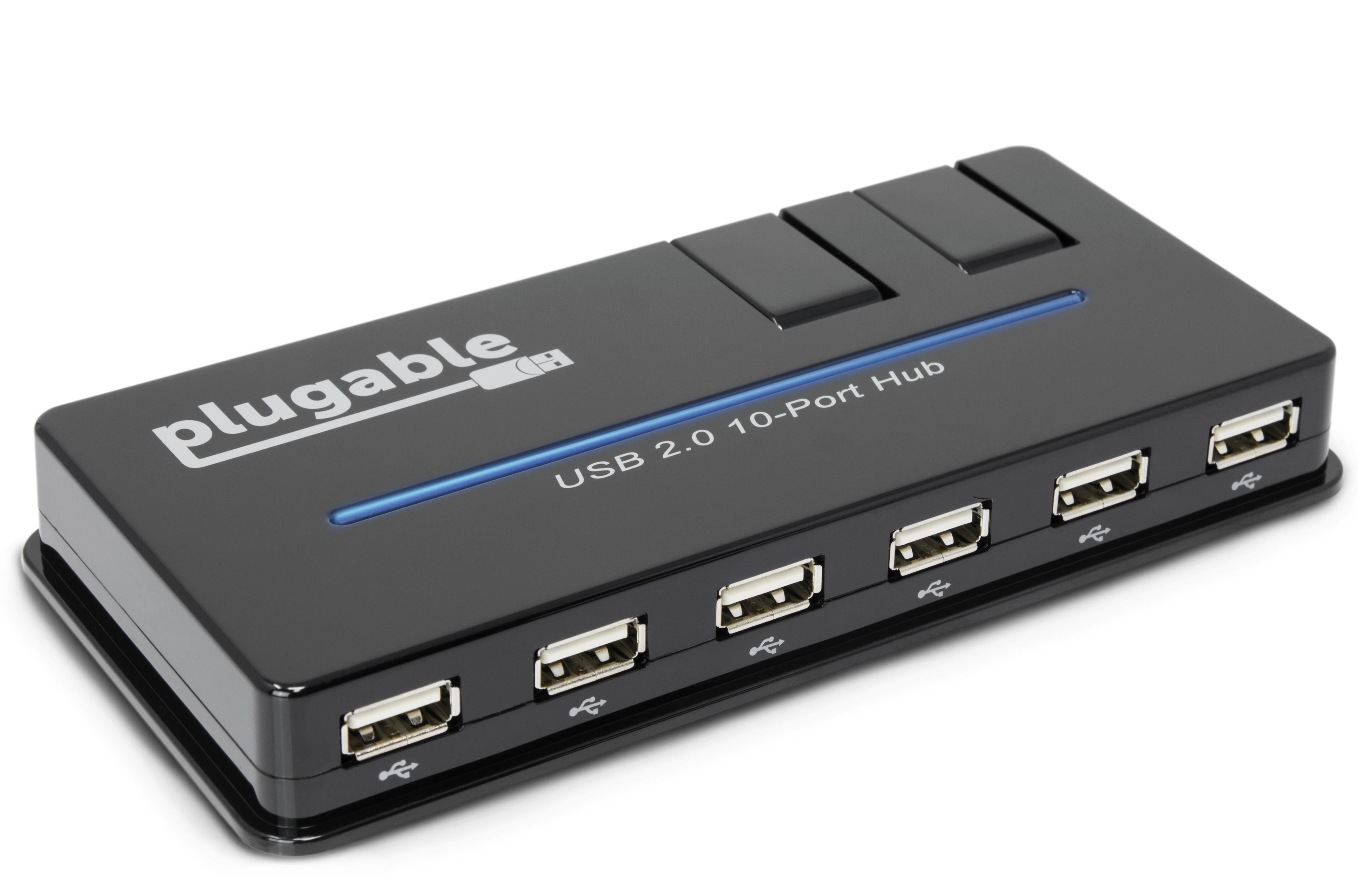 plugable-usb-2-0-10-port-hub-with-20w-power-adapter-usb2-hub10c2 image 2