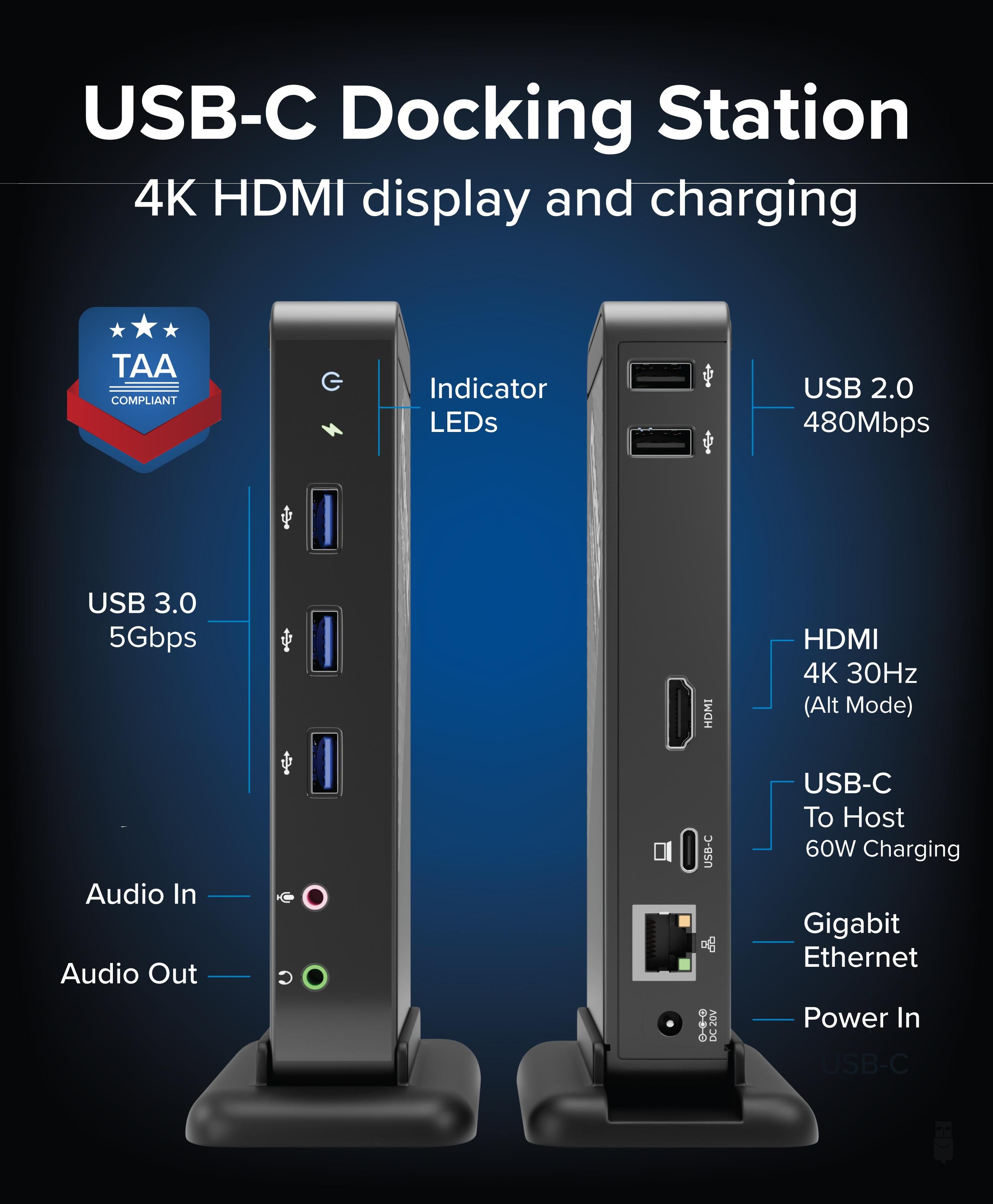 plugable-usb-c-docking-station-with-hdmi-60w-laptop-charging-ud-ca1a image 2