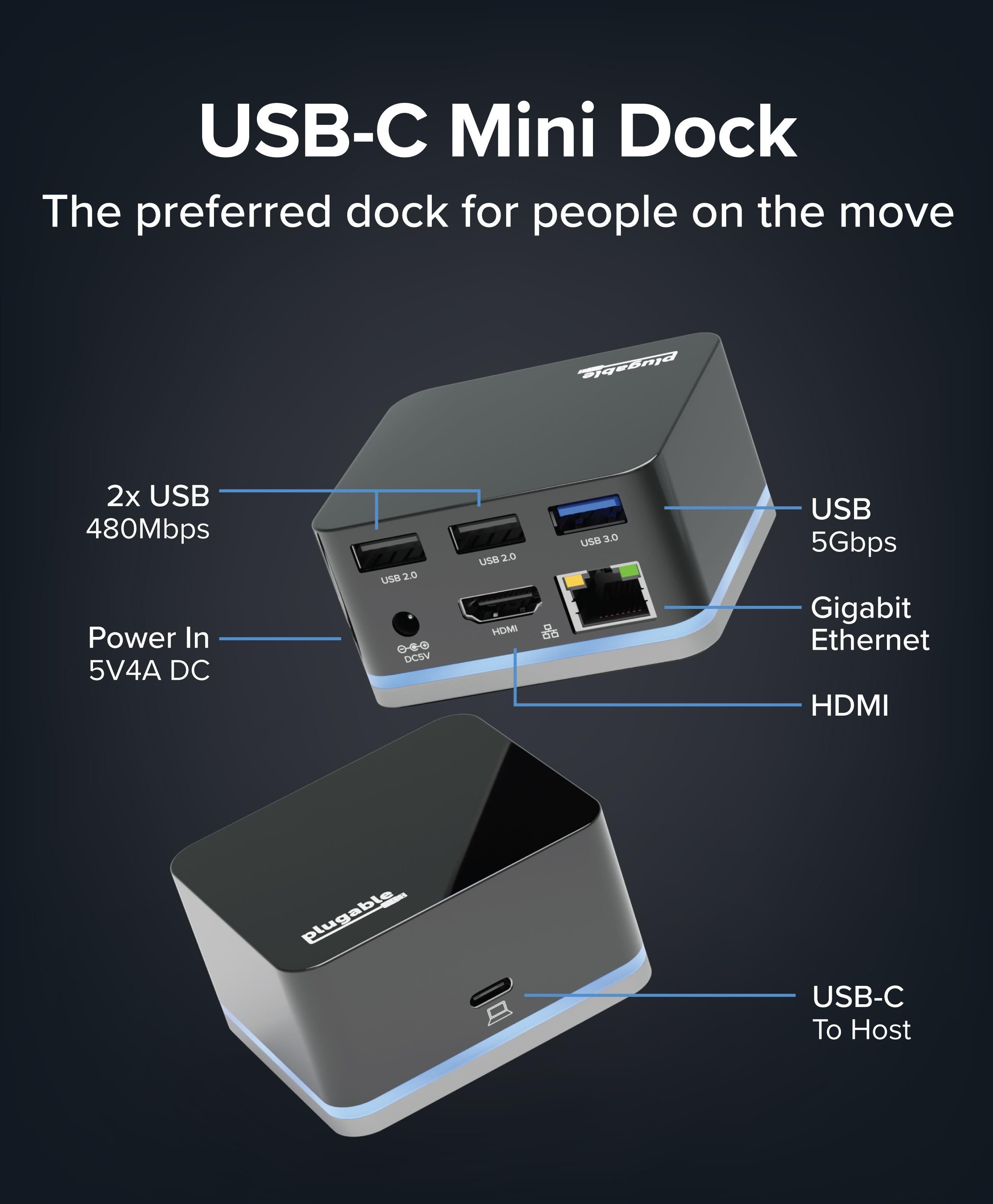 plugable-usb-c-laptop-dock-ud-cube-4k-hdmi-3x-usb-ethernet image 2