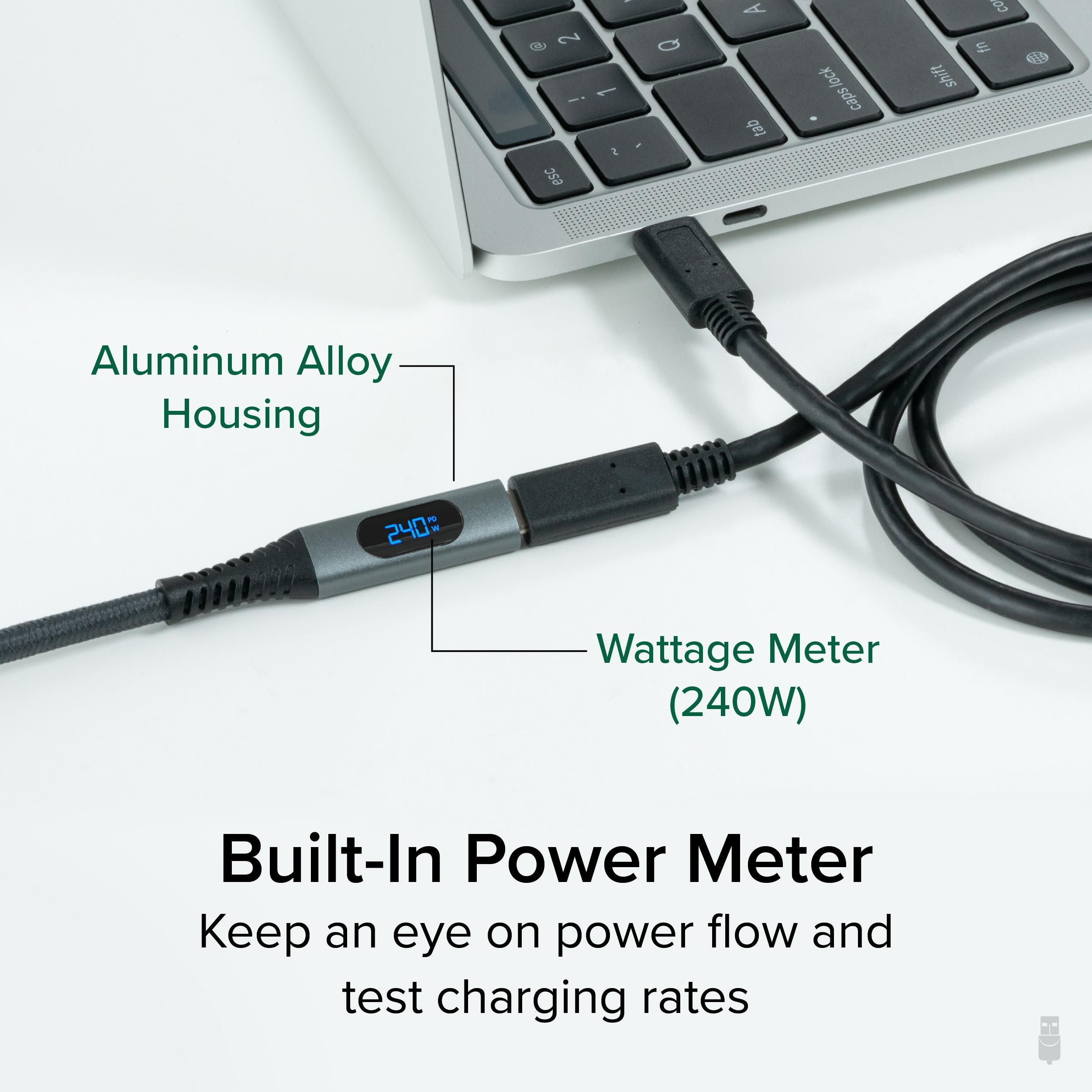 plugable-usb-c-extension-cable-with-built-in-multimeter-tester-fast-charging-3-3 image 3