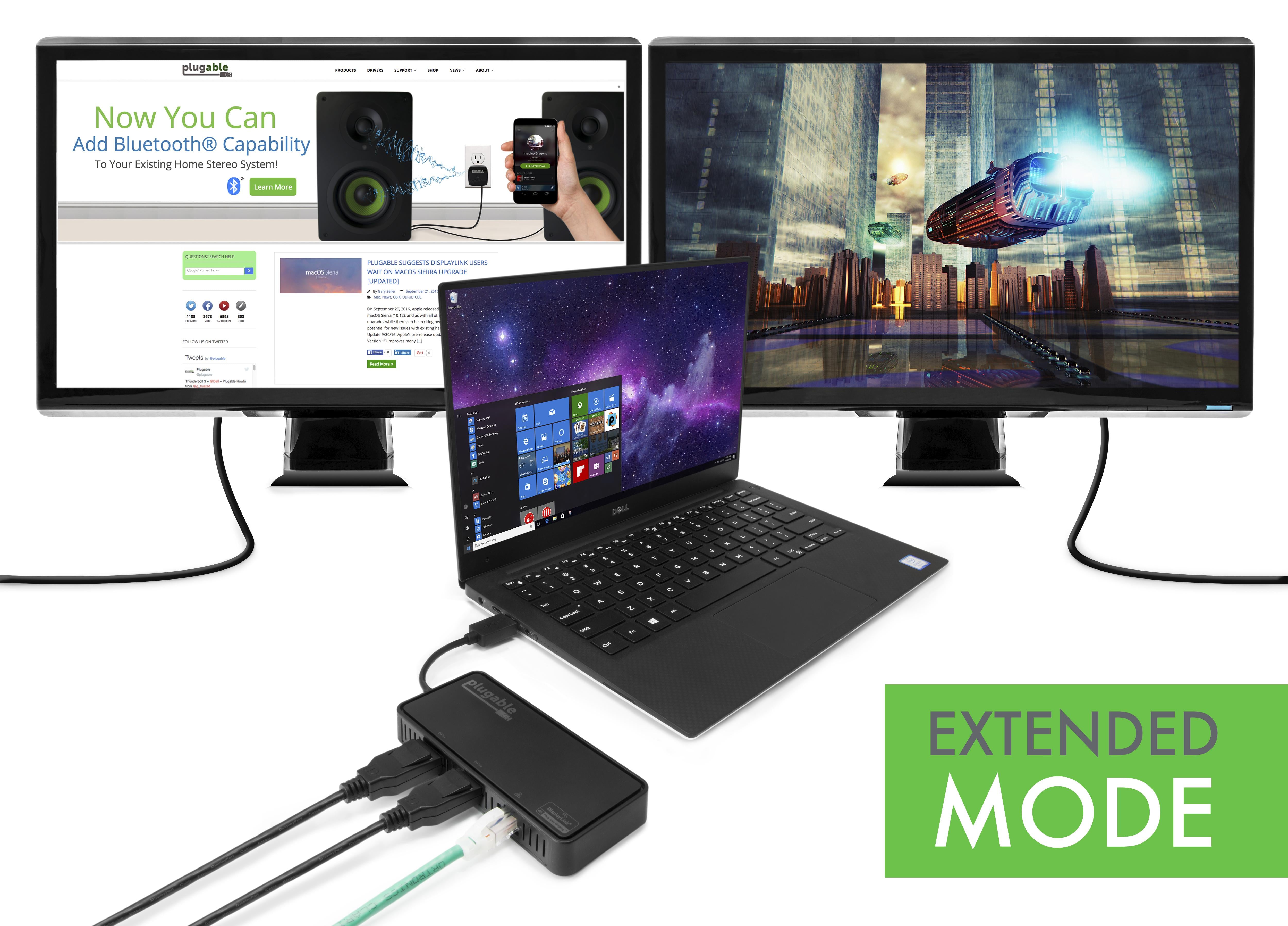 plugable-usb-3-0-dual-4k-displayport-adapter-with-gigabit-ethernet-usb3-6950-dp image 3