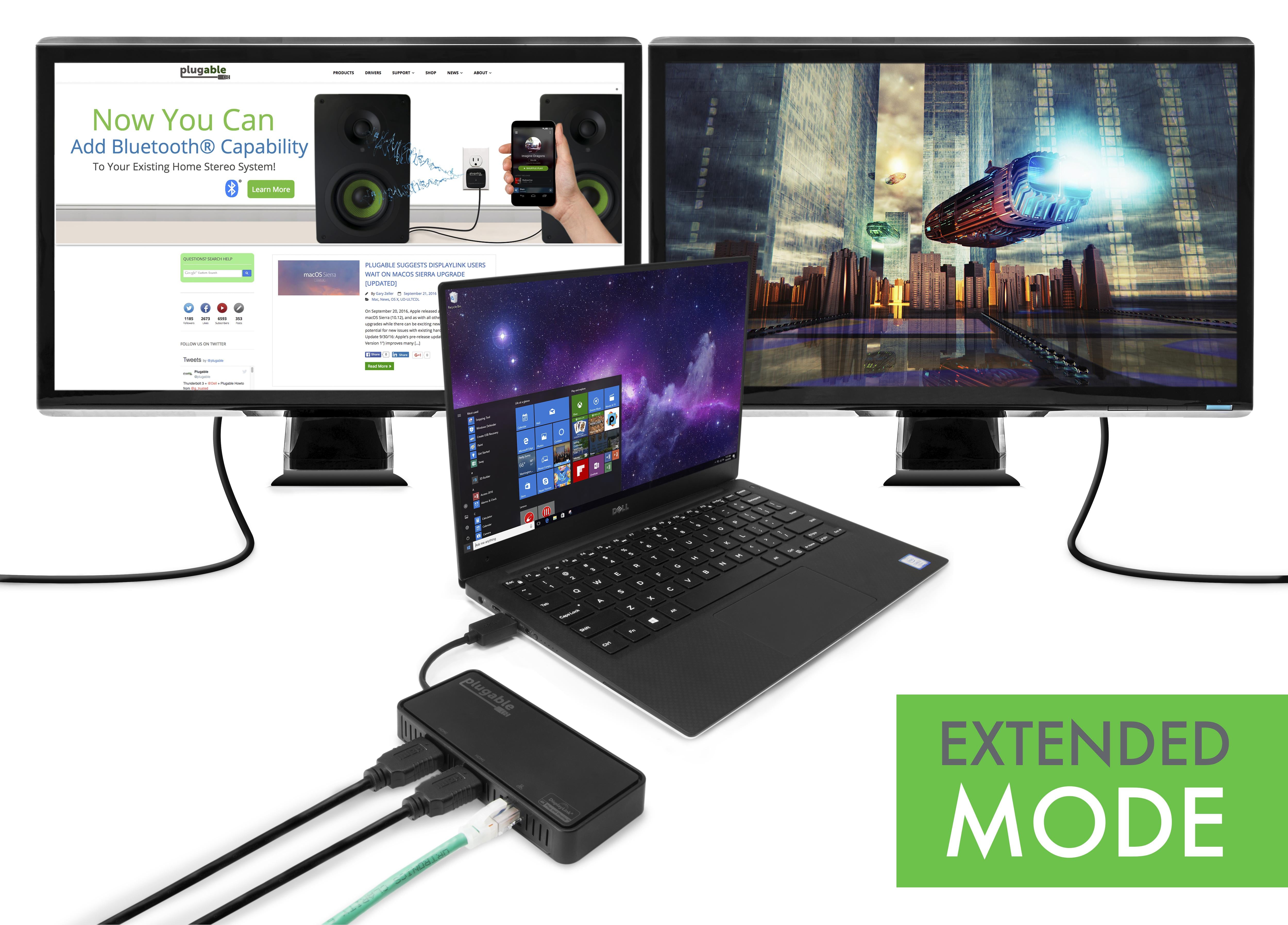 plugable-usb-3-0-dual-4k-hdmi-2-0-gigabit-ethernet-adapter-displaylink-dl-6950 image 3