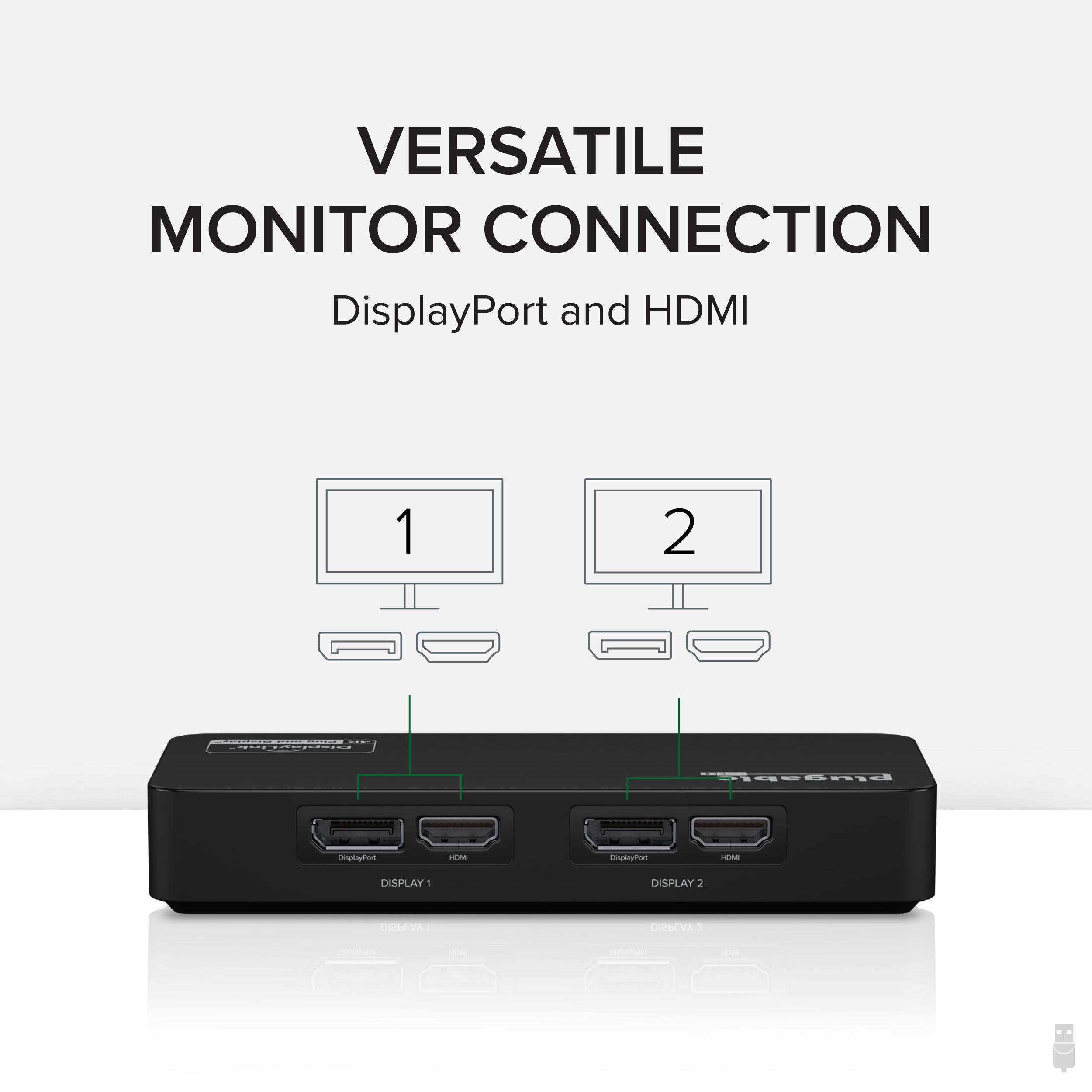plugable-usb-3-0-usb-c-dual-display-adapter-usbc-6950u-2x-4k60-hdmi-displayport image 3
