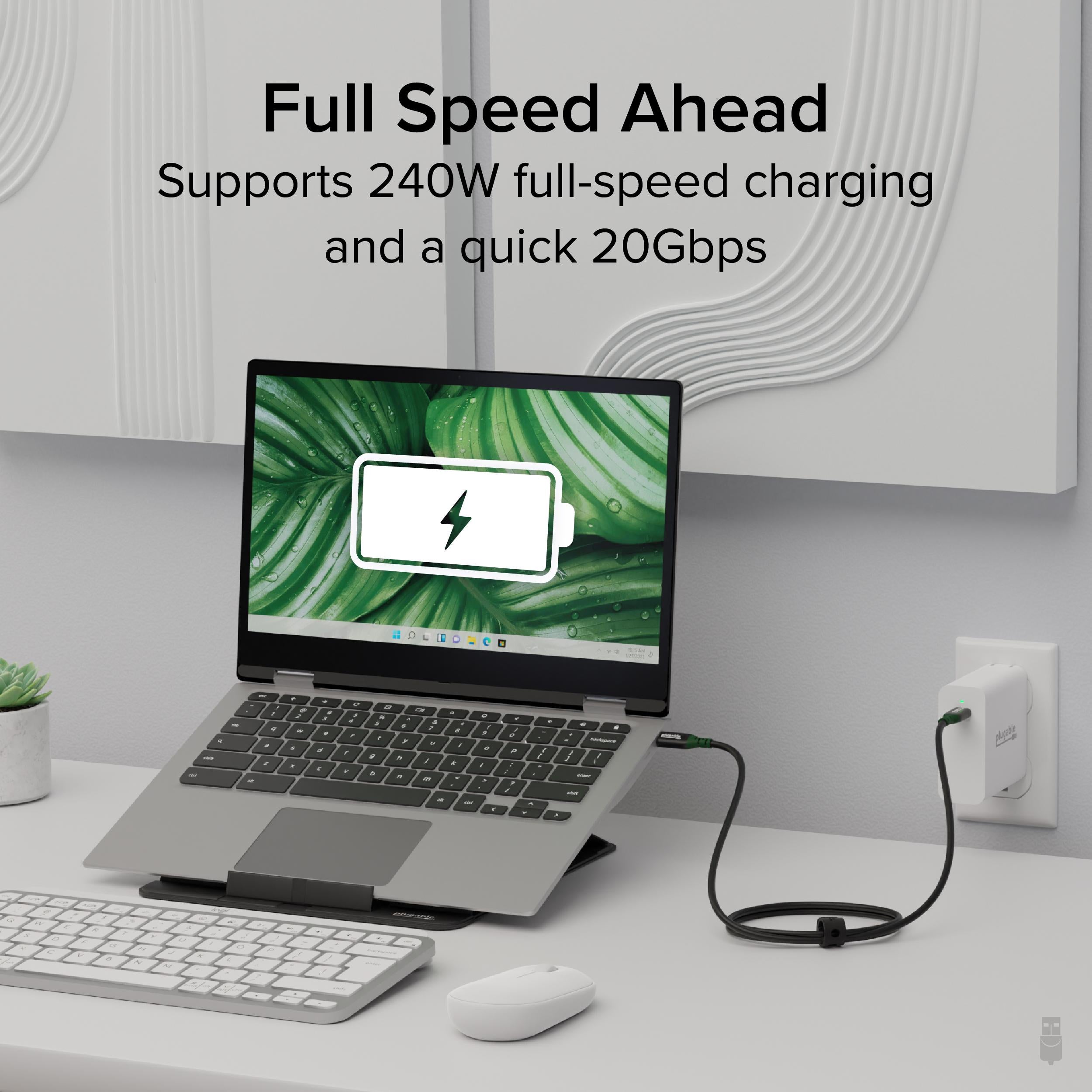 plugable-usbc-240w-1m-usb-c-to-usb-c-cable-20gbps-240w-epr-video-3-3ft-1m image 3